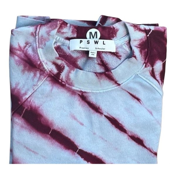 WOMENS PROENZA SCHOULER WHITE LABEL CREWNECK SWEATSHIRT BLUE & BURGUNDY … - Picture 4 of 12